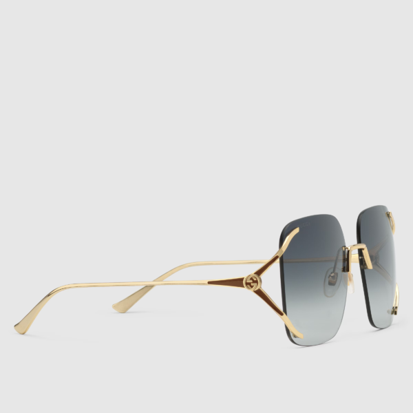 Fox Head Fashion Metal Frameless Cut-Edge Sunglasses (Gucci style)-GCW10B