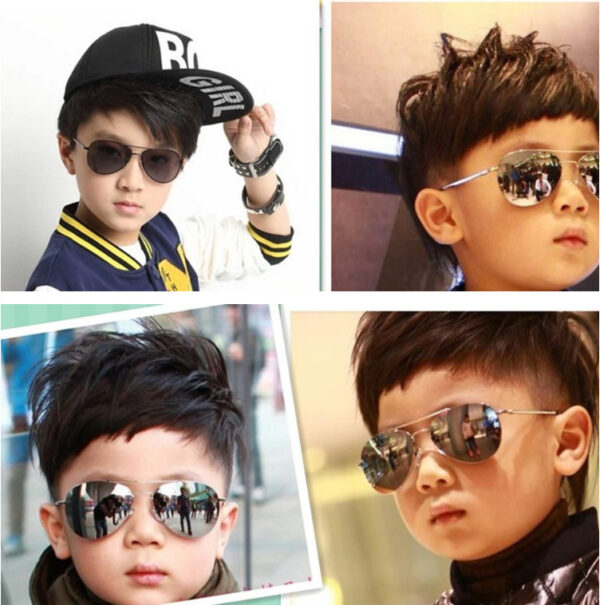 Metal Aviator Pilot Sunglasses For Kids-A0015