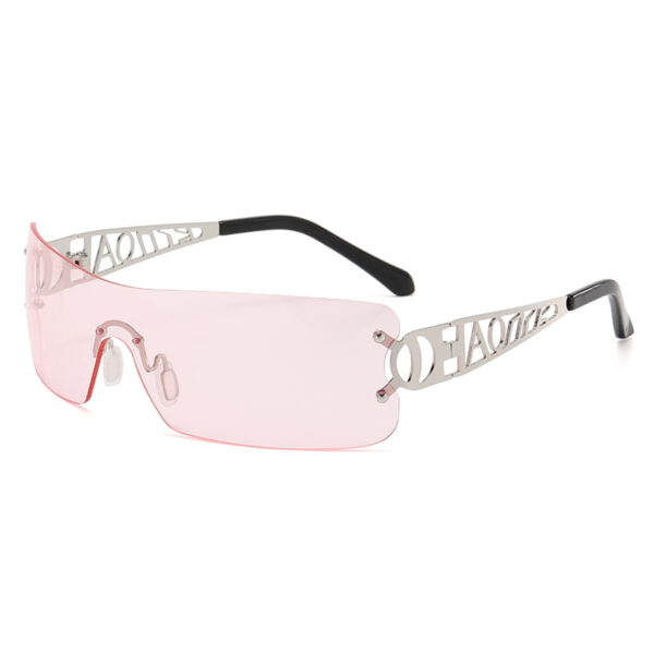 Frameless Techno Integrated Sporty Hollow Leg Sunglasses-A0043