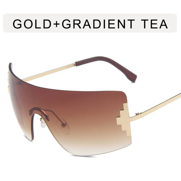 Fashion Integrated Frameless T-shaped Sunglasses-A0044