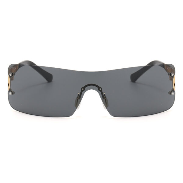 Frameless Techno Integrated Sporty Hollow Leg Sunglasses-A0043