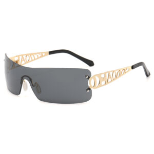 Frameless Techno Integrated Sporty Hollow Leg Sunglasses-A0043