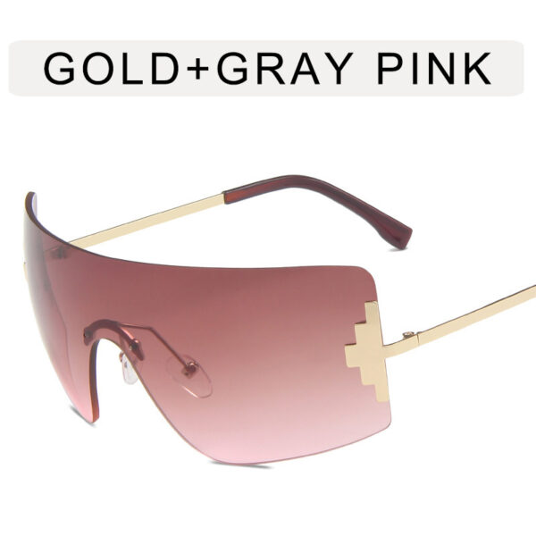 Fashion Integrated Frameless T-shaped Sunglasses-A0044