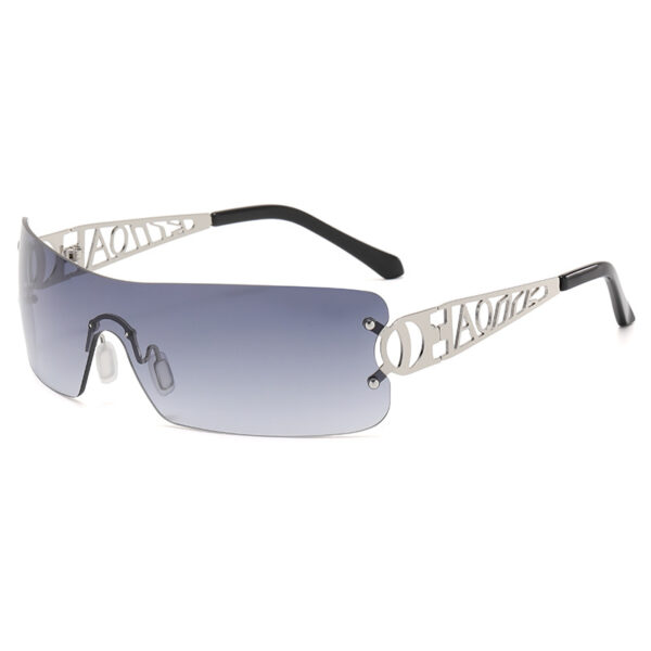 Frameless Techno Integrated Sporty Hollow Leg Sunglasses-A0043