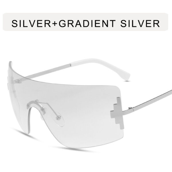 Fashion Integrated Frameless T-shaped Sunglasses-A0044