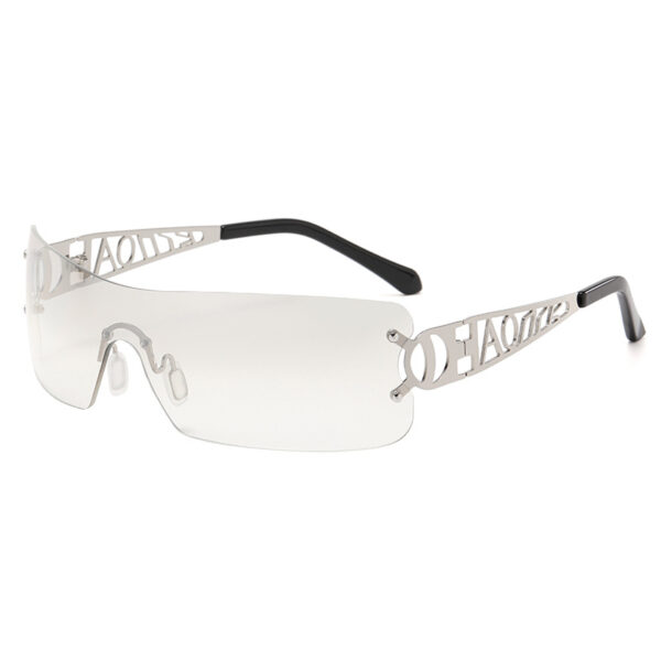 Frameless Techno Integrated Sporty Hollow Leg Sunglasses-A0043