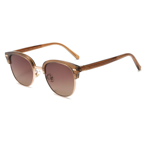 New Fashion TR Browline Sunglasses, Polarized Retro Round Metal Frame for Men and Women-GJH2005A