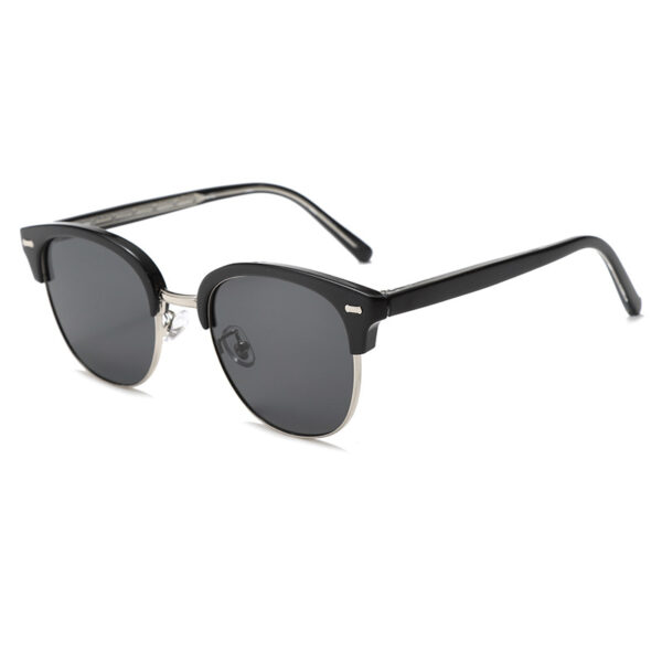 New Fashion TR Browline Sunglasses, Polarized Retro Round Metal Frame for Men and Women-GJH2005A