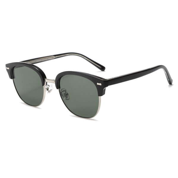 New Fashion TR Browline Sunglasses, Polarized Retro Round Metal Frame for Men and Women-GJH2005A