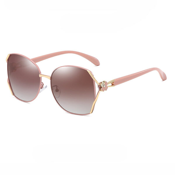 Elegant Clover Diamond-Studded Metal Oversized Rectangular Sunglasses(Gucci style)-GCW09C