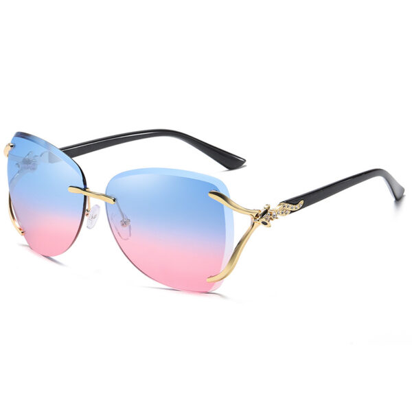 Fox Head Fashion Metal Frameless Cut-Edge Sunglasses (Gucci style)-GCW10B