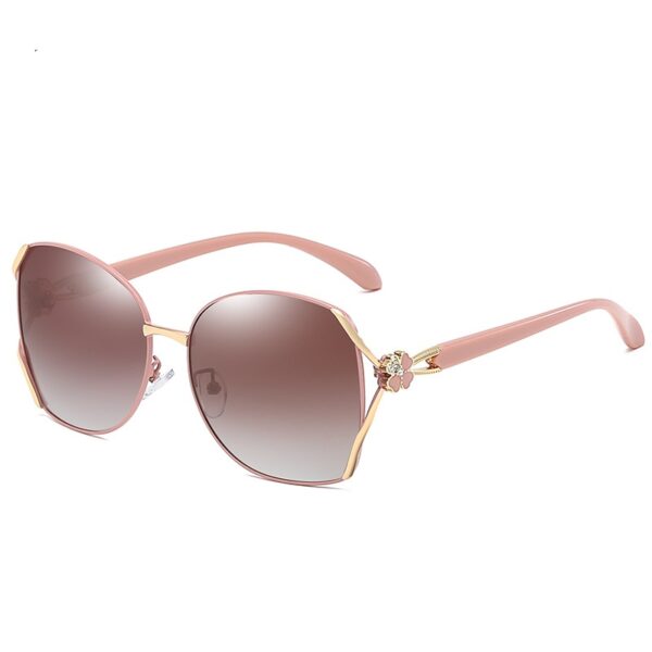 Elegant Clover Diamond-Studded Metal Oversized Rectangular Sunglasses(Gucci style)-GCW09C