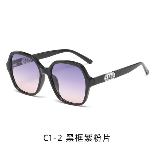 Rhinestone Square Specialized-Fit Rectangular Frame Sunglasses (Gucci style)-GCW12B