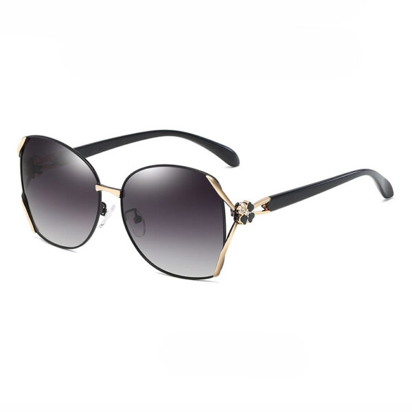 Elegant Clover Diamond-Studded Metal Oversized Rectangular Sunglasses(Gucci style)-GCW09C