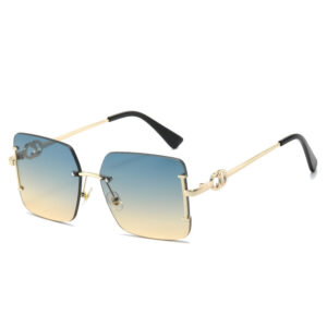 Large Frame Cut-Edge Square Metal Women’s Sunglasses(Gucci style)-GCW10A